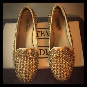 Steve Madden gold smoking flat